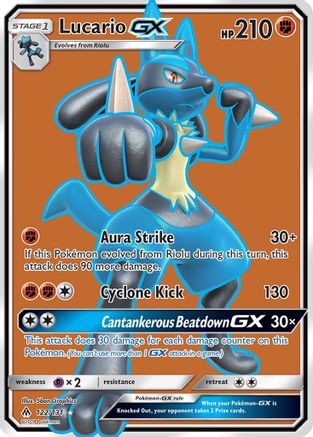 Lucario GX (Full Art) 122  - Holofoil SM  Forbidden Light