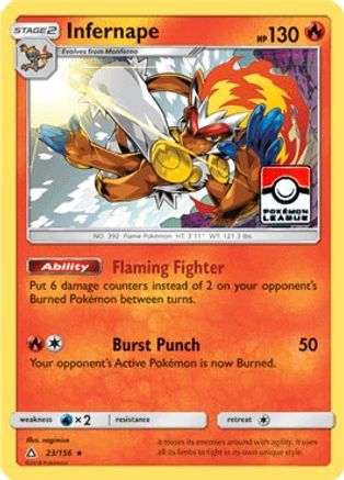 Infernape (Pokemon League) 023/156  - Reverse Holofoil League & Championship Cards