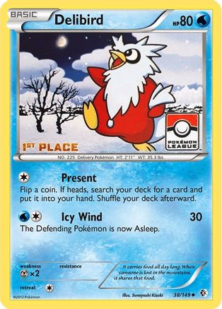 Delibird (Pokemon League) [1st Place] 038/149  - Reverse Holofoil League & Championship Cards