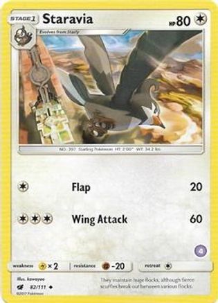 Staravia (4) 082  SM Trainer Kit Alolan Sandslash & Alolan Ninetales