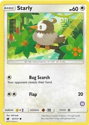 Starly (15) 081  SM Trainer Kit Alolan Sandslash & Alolan Ninetales