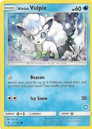 Alolan Vulpix (14) 021  SM Trainer Kit Alolan Sandslash & Alolan Ninetales