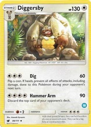 Diggersby (18) 088  SM Trainer Kit Alolan Sandslash & Alolan Ninetales
