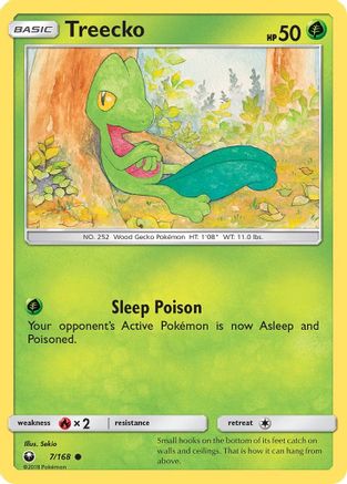 Treecko (7) (7) 007/168  - Reverse Holofoil SM  Celestial Storm