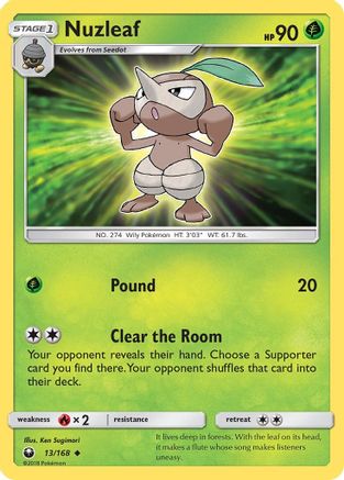 Nuzleaf 013  - Reverse Holofoil SM  Celestial Storm