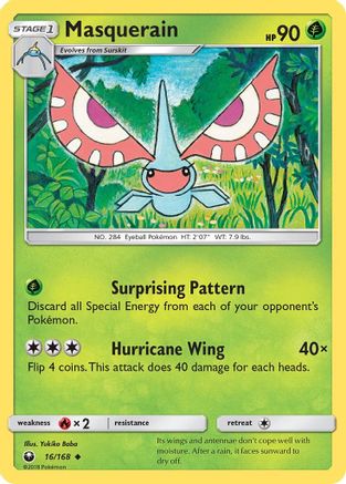 Masquerain 016  - Reverse Holofoil SM  Celestial Storm