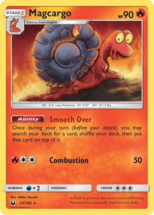 Magcargo 024/168  - Reverse Holofoil SM  Celestial Storm