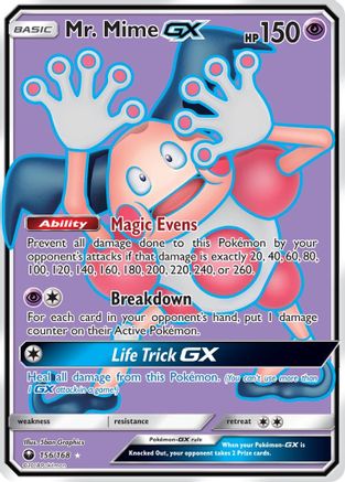 Mr. Mime GX (Full Art) 156  - Holofoil SM  Celestial Storm