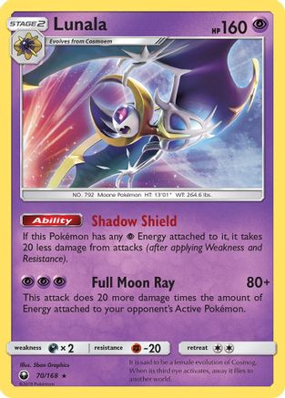 Lunala 070  - Reverse Holofoil SM  Celestial Storm