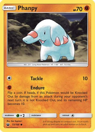 Phanpy 072  - Reverse Holofoil SM  Celestial Storm