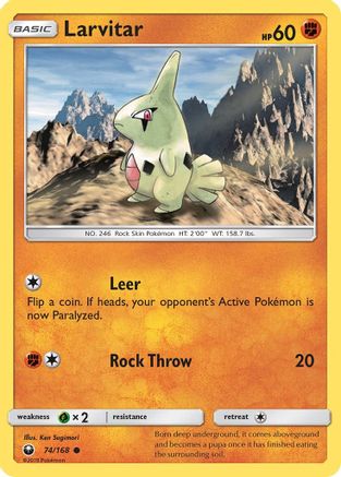 Larvitar 074/168  - Reverse Holofoil SM  Celestial Storm
