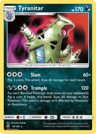 Tyranitar 087/168  - Reverse Holofoil SM  Celestial Storm