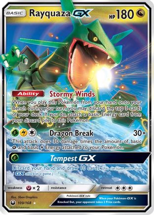 Rayquaza GX 109/168  - Holofoil SM  Celestial Storm