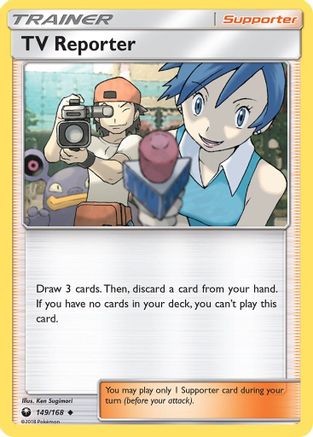 TV Reporter 149/168  - Reverse Holofoil SM  Celestial Storm