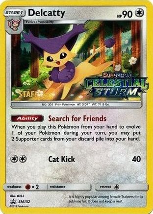 Delcatty (Prerelease) [Staff] SM132  - Holofoil SM Promos