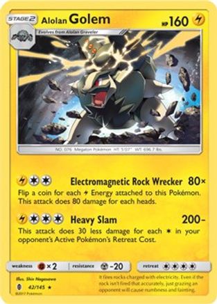 Alolan Golem (Cosmos Holo) 042/145  - Holofoil Blister Exclusives