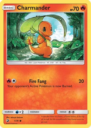 Charmander 001/70  - Reverse Holofoil Dragon Majesty