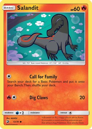 Salandit 013/70  - Reverse Holofoil Dragon Majesty