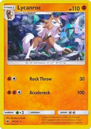 Lycanroc (Cracked Ice Holo) 076/147  - Holofoil Deck Exclusives