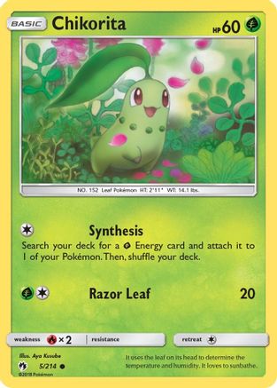 Chikorita (5) (5) 005/214  SM  Lost Thunder