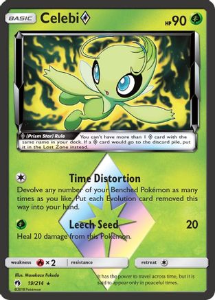 Celebi Prism Star 019/214  - Holofoil SM  Lost Thunder