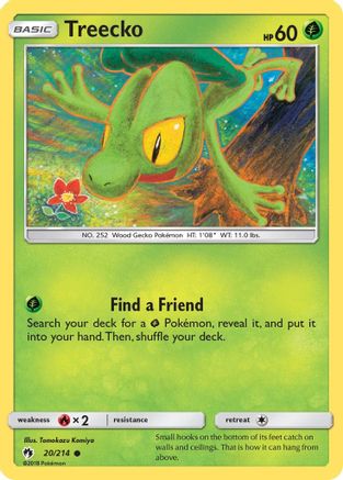 Treecko 020/214  - Reverse Holofoil SM  Lost Thunder