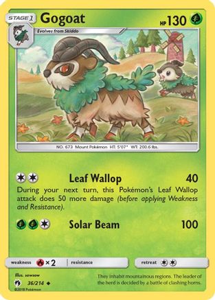 Gogoat 036  - Reverse Holofoil SM  Lost Thunder