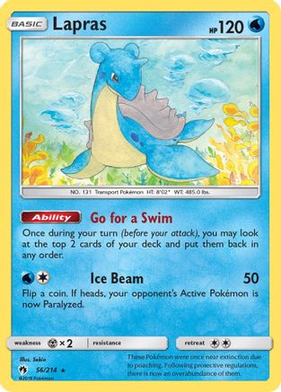 Lapras 056/214  - Reverse Holofoil SM  Lost Thunder