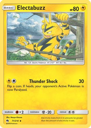 Electabuzz 071  - Reverse Holofoil SM  Lost Thunder