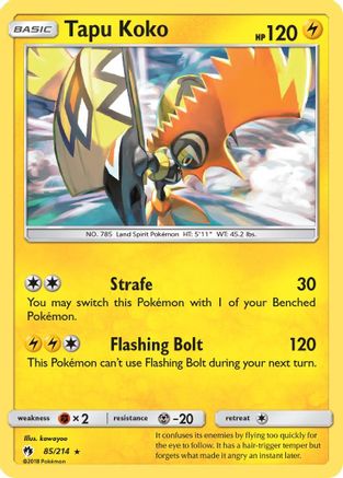 Tapu Koko 085  - Reverse Holofoil SM  Lost Thunder