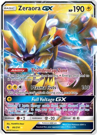 Zeraora GX 086/214  - Holofoil SM  Lost Thunder