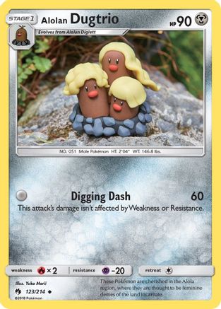 Alolan Dugtrio 123/214  - Reverse Holofoil SM  Lost Thunder