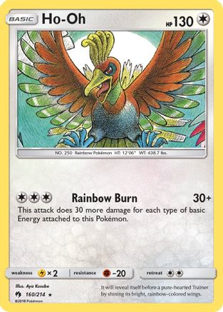 Ho-Oh 160/214  - Reverse Holofoil SM  Lost Thunder