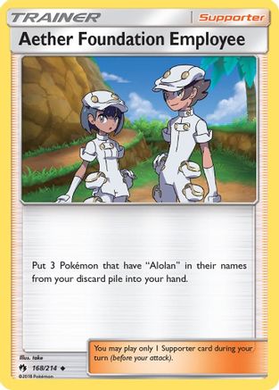 Aether Foundation Employee 168  - Reverse Holofoil SM  Lost Thunder