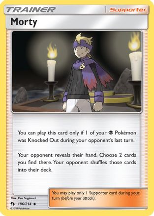 Morty 186/214  - Reverse Holofoil SM  Lost Thunder