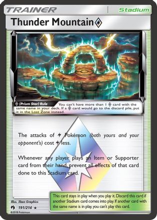 Thunder Mountain Prism Star 191/214  - Holofoil SM  Lost Thunder