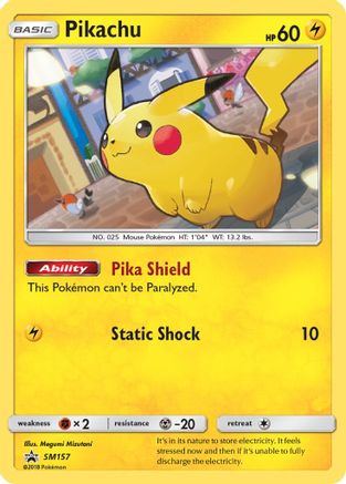 Pikachu SM157  - Holofoil SM Promos