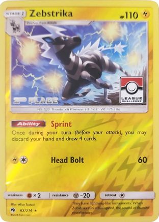 Zebstrika (League Challenge) [2nd Place] 082/214  - Reverse Holofoil League & Championship Cards