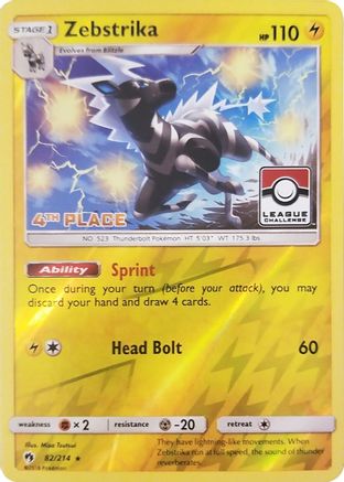 Zebstrika (League Challenge) [4th Place] 082/214  - Reverse Holofoil League & Championship Cards