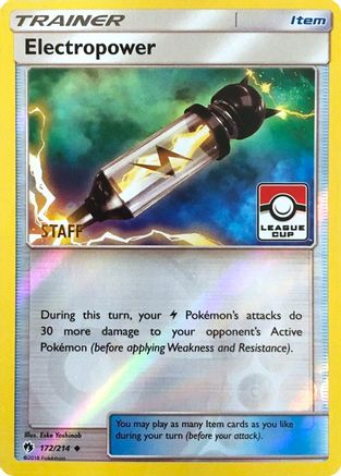 Electropower - 172/214 (League Cup) [Staff]/214  - Reverse Holofoil League & Championship Cards