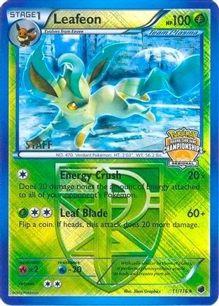 Leafeon (Regional Championships) [Staff] 011/116  - Reverse Holofoil League & Championship Cards