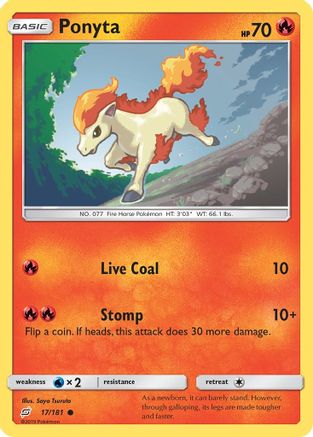 Ponyta 017/181  - Reverse Holofoil SM  Team Up