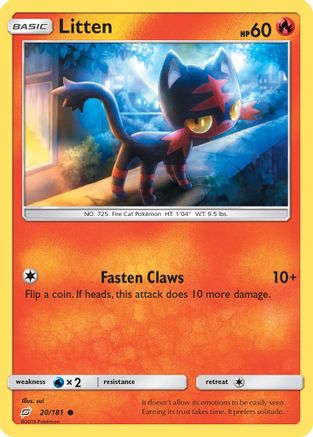 Litten 020/181  - Reverse Holofoil SM  Team Up