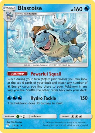Blastoise 025/181  - Reverse Holofoil SM  Team Up