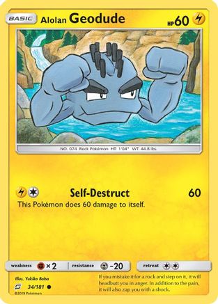 Alolan Geodude (34) (34) 034  - Reverse Holofoil SM  Team Up