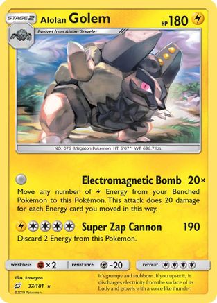 Alolan Golem 037/181  - Reverse Holofoil SM  Team Up