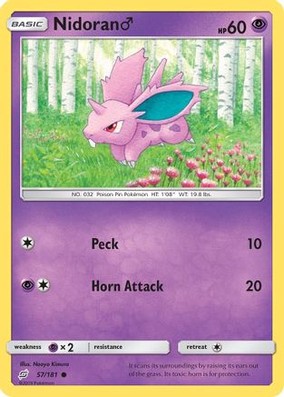 Nidoran M 057/181  - Reverse Holofoil SM  Team Up