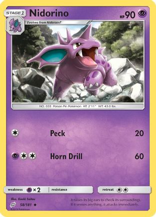 Nidorino 058/181  - Reverse Holofoil SM  Team Up
