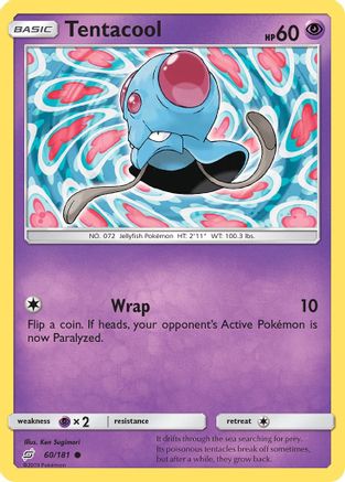 Tentacool 060  - Reverse Holofoil SM  Team Up
