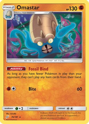 Omastar 076/181  - Holofoil SM  Team Up
